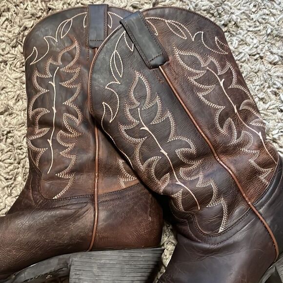 Shyanne Classic Western Cowboy Boots Oiled Leather Dark Brown - Picture 3 of 12